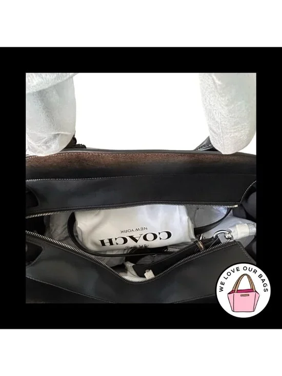 NWT New COACH EMPIRE 48 Glovetanned Loved Leather Black Brown Carryall Bag CBH47 - Picture 7 of 9
